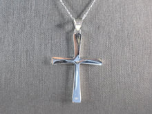 Load image into Gallery viewer, Womens Sterling Silver Religious Cross Pendant Necklace 7.5g E7192