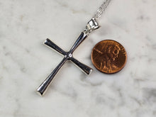 Load image into Gallery viewer, Womens Sterling Silver Religious Cross Pendant Necklace 7.5g E7192