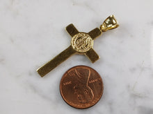 Load image into Gallery viewer, Womens Sterling Silver Gold Tone Religious Cross Pendant Necklace 4.1g E7194