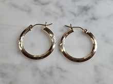 Load image into Gallery viewer, Womens Vintage Estate Sterling Silver Gold Tone Hoop Earrings 1.5g E7202
