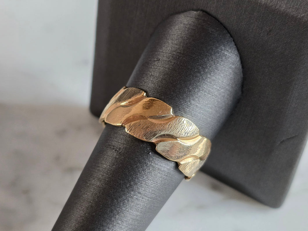 Mens Vintage Estate 14k Yellow Gold Wedding Band Ring 6.7g #E7205