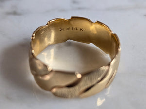 Mens Vintage Estate 14k Yellow Gold Wedding Band Ring 6.7g #E7205