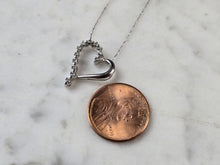 Load image into Gallery viewer, Womens Vintage Estate 10k White Gold Diamond Heart Pendant Necklace 1.4g  E7213