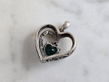 Load image into Gallery viewer, Womens Vintage Estate Sterling Silver 14k Gold Heart Pendant 2.8g #E7216