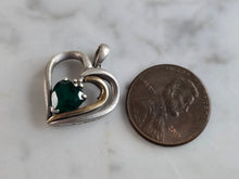 Load image into Gallery viewer, Womens Vintage Estate Sterling Silver 14k Gold Heart Pendant 2.8g #E7216