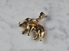 Load image into Gallery viewer, Womens Vintage Estate 14K Gold Michael Anthony Elephant Pendant 6.5g E7219