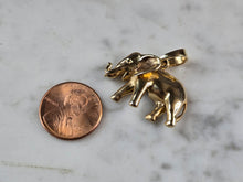 Load image into Gallery viewer, Womens Vintage Estate 14K Gold Michael Anthony Elephant Pendant 6.5g E7219