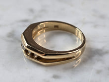 Load image into Gallery viewer, Mens Vintage Estate 14K Yellow Gold Diamond Ring 7.9g E7222