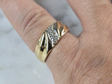 Load image into Gallery viewer, Mens Vintage Estate 14K Yellow Gold Diamond Ring 5.6g E7224