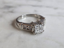 Load image into Gallery viewer, Womens Vintage Estate Platinum Diamond Ring, 8.6g E7228