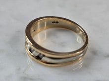 Load image into Gallery viewer, Mens Vintage Estate 14K Yellow &amp; White Gold Diamond Ring 7.2g E7229