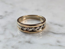 Load image into Gallery viewer, Mens Vintage Estate 14K Yellow &amp; White Gold Diamond Ring 7.2g E7229