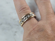 Load image into Gallery viewer, Mens Vintage Estate 14K Yellow &amp; White Gold Diamond Ring 7.2g E7229
