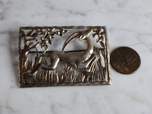 Load image into Gallery viewer, Women&#39;s Vintage Estate Sterling Silver Art Deco Stag Brooch 15.9g E7234