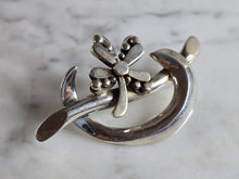 Load image into Gallery viewer, Womens Vintage Estate Sterling Silver Modernist Flower Brooch 14.1g E7235