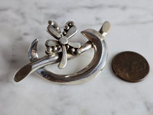 Load image into Gallery viewer, Womens Vintage Estate Sterling Silver Modernist Flower Brooch 14.1g E7235
