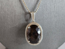 Load image into Gallery viewer, Womens Vintage Sterling Silver Smoky Quartz Pendant Necklace 14.4g E7239
