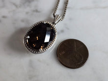 Load image into Gallery viewer, Womens Vintage Sterling Silver Smoky Quartz Pendant Necklace 14.4g E7239