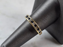 Load image into Gallery viewer, Womens Vintage Estate 10k Yellow Gold Sapphire Diamond Ring 3.5g E7244