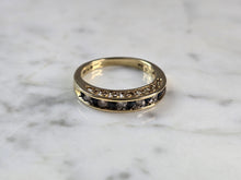 Load image into Gallery viewer, Womens Vintage Estate 10k Yellow Gold Sapphire Diamond Ring 3.5g E7244