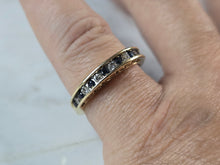 Load image into Gallery viewer, Womens Vintage Estate 10k Yellow Gold Sapphire Diamond Ring 3.5g E7244