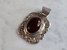 Load image into Gallery viewer, Womens Vintage Estate Sterling Silver Modernist Carnelian Pendant 15.7g E7247