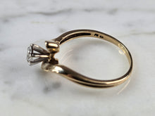 Load image into Gallery viewer, Womens Vintage Estate 10K Yellow Gold Diamond Sapphire Ring Set 4.4g E7248