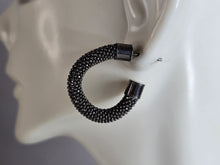 Load image into Gallery viewer, Womens Vintage Estate Sterling Silver Modernist Hoop Earrings 6.6g E7251