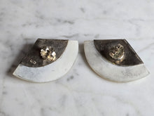 Load image into Gallery viewer, Pr Womens Vintage Estate Sterling Silver Art Deco Fan Earrings, 14.5g E7252