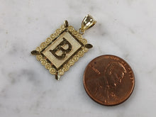 Load image into Gallery viewer, Womens Sterling Silver Gold Tone Initial Letter " B " Pendant 1.3g E7253