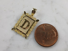 Load image into Gallery viewer, Womens Sterling Silver Gold Tone Initial Letter " D " Pendant 1.3g E7254