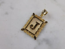 Load image into Gallery viewer, Womens Sterling Silver Gold Tone Initial Letter " J " Pendant 1.3g E7255