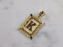 Load image into Gallery viewer, Womens Sterling Silver Gold Tone Initial Letter " K " Pendant 1.3g E7256