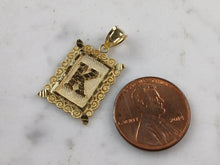 Load image into Gallery viewer, Womens Sterling Silver Gold Tone Initial Letter " K " Pendant 1.3g E7256