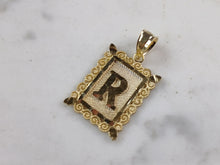 Load image into Gallery viewer, Womens Sterling Silver Gold Tone Initial Letter " R " Pendant 1.3g E7258