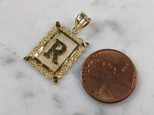 Load image into Gallery viewer, Womens Sterling Silver Gold Tone Initial Letter " R " Pendant 1.3g E7258