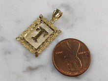 Load image into Gallery viewer, Womens Sterling Silver Gold Tone Initial Letter " T " Pendant 1.3g E7260