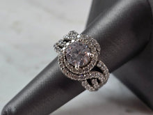 Load image into Gallery viewer, Womens Vintage Estate Sterling Silver Modernist CZ Ring 8.3g E7263