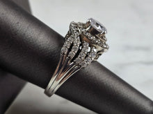 Load image into Gallery viewer, Womens Vintage Estate Sterling Silver Modernist CZ Ring 8.3g E7263