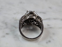 Load image into Gallery viewer, Womens Vintage Estate Sterling Silver Modernist CZ Ring 8.3g E7263