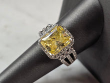 Load image into Gallery viewer, Womens Vintage Estate Sterling Silver Canary Yellow CZ Ring 8.7g #E7264