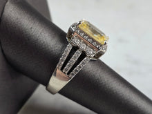 Load image into Gallery viewer, Womens Vintage Estate Sterling Silver Canary Yellow CZ Ring 8.7g #E7264