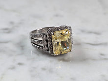 Load image into Gallery viewer, Womens Vintage Estate Sterling Silver Canary Yellow CZ Ring 8.7g #E7264