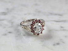 Load image into Gallery viewer, Womens Vintage Estate Sterling Silver CZ Pink Topaz Ring 3.1g E7266