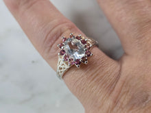 Load image into Gallery viewer, Womens Vintage Estate Sterling Silver CZ Pink Topaz Ring 3.1g E7266