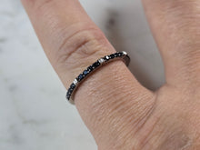 Load image into Gallery viewer, Womens Vintage Estate Sterling Silver Black Diamond ? Modernist Ring 1.4g #E7267