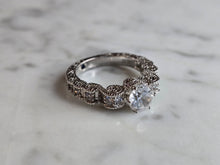Load image into Gallery viewer, Womens Estate Sterling Silver Vanna K CZ Ring 4.4g E7268