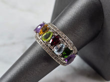 Load image into Gallery viewer, Womens Vintage Estate Sterling Silver Modernist Multi Stone Ring 7.0g E7272