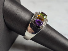 Load image into Gallery viewer, Womens Vintage Estate Sterling Silver Modernist Multi Stone Ring 7.0g E7272