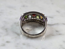 Load image into Gallery viewer, Womens Vintage Estate Sterling Silver Modernist Multi Stone Ring 7.0g E7272